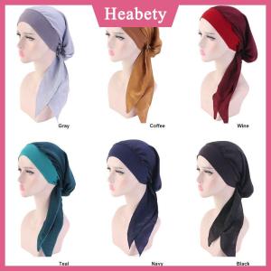 Heabety Phụ nữ ung thư đầu khăn CHEMO tóc mất hat Turban pre-tied mũ đội đầu Bandana mới