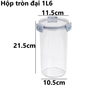 Bộ Hộp Vuông / Tròn  HOKORI 6590+6595 Nhựa VIỆT NHẬT cao cấp - Nắp kín khóa gài - Đựng đồ khô