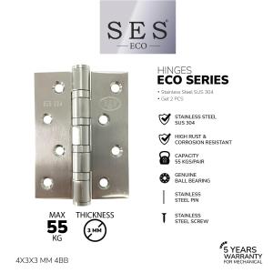 Engsel Pintu - Hinge SES ECO 4 x 3 x 3mm 4BB Q142 SS Sus 304