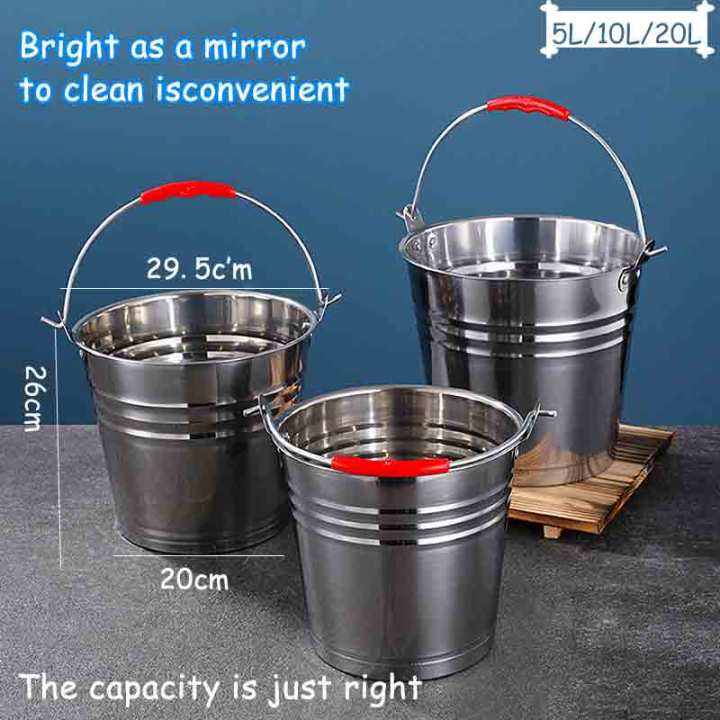 Stainless Steel Bucket Held Type Large Capacity Carry The Bucket ...