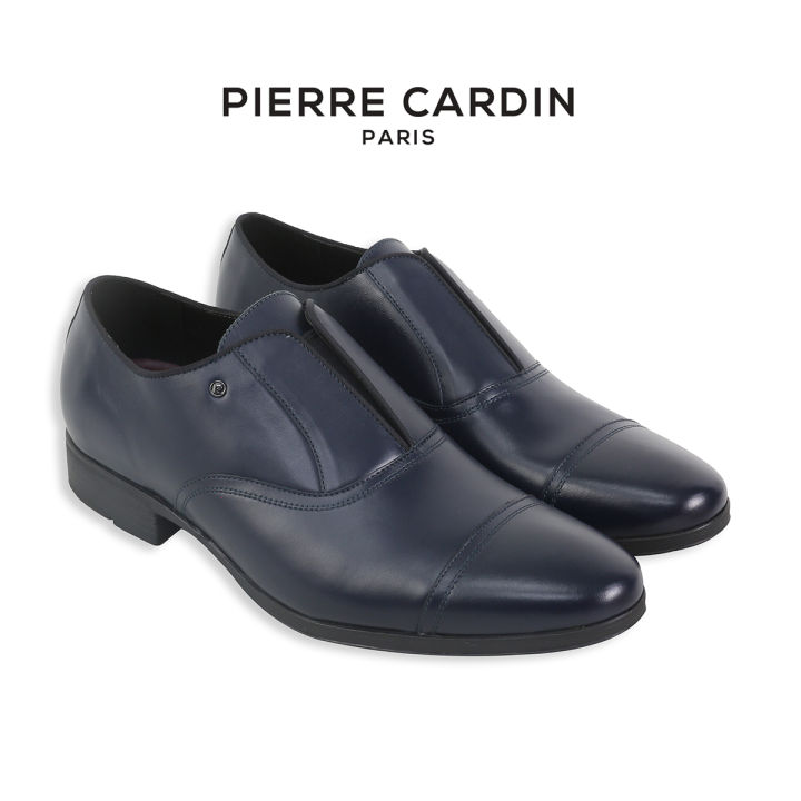 Pierre Cardin Men Formal Slip-On Nappa Leather Shoes Navy