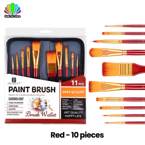 10pcs Paint Brush Kuas Lukis Tahan Lama Nylon Hair Painting Brushes Non-Deforming Bristles Good Elasticity Suitable for Acrylic/Oil/Watercolor/Gouache 画笔