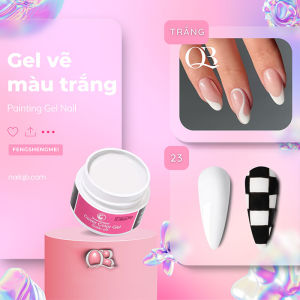 Gel vẽ móng trắng đen Fengshangmi chất mượt đặc vừa phải không lo tràn khóe (cần hơ đèn)
