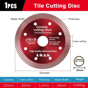 105mm 4 Inch Super Thin Diamond Cutting Disc For Stone Porcelain Tile Ceramic Dry Wet Cutter