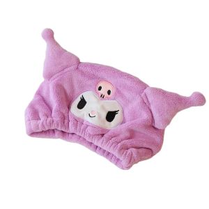 ZOOGGJZ ตุ๊กตาการ์ตูนคุโรมิ เมโลดี้ สติทช์ หมวกเป่าผมซานริโอ หนา ดูดซับได้ดีและแห้งเร็ว ผ้าขนหนูคลุมผม ผ้าเช็ดหน้า นุ่มนวล หมวกคลุมผมแบบแห้ง