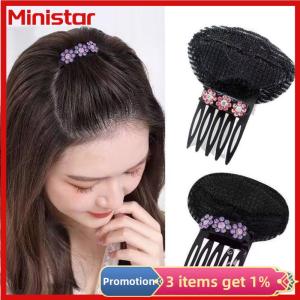 Ministar Rhinestone Invisible Fluffy Sponge Hair Clip Front Hair Line Volume Base Puff Cushion Hair Bun Hair Styling Hair Hairpin