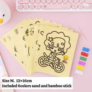 Sand art diy M Size 12x16cm Children kid DIY handmade sand art Education Toys