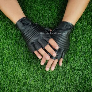 Sarung Tangan Motor Kulit Setengah Jari Ywaves