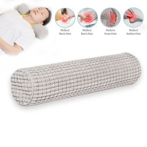 Neck Pillow for Sleeping Memory Foam Cervical Neck Pillow for Neck Pain Relief Multi-Functional Home Office Travel Yoga Round Cylinder Bolster Pillow Stylish Gray