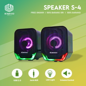 Speaker Gaming S4 Jertech Rival Audio Wired Speaker LED Speaker - KMS