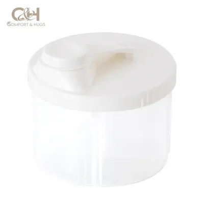 Comfort & Hugs Portable Reusable Snack Cups with 4 Compartments Formula Dispenser – Newborn Milk Powder and Baby Food Organizer Storage Box