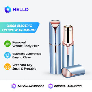 HELLO XM05 Eyebrow Electric Trimmer 2 in 1 Electric Shaver For Women Lady Painless Electric Facial Eyebrow Hair With LED Light Epilator Hair Remover Epilator hair Mini Trimmer Electric Professional Lipstick Epilator Eyebrow