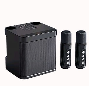 Bluetooth Speaker with mic Wireless Bluetooth Dual Microphone Karaoke Speaker 3D Stereo Amplifier party