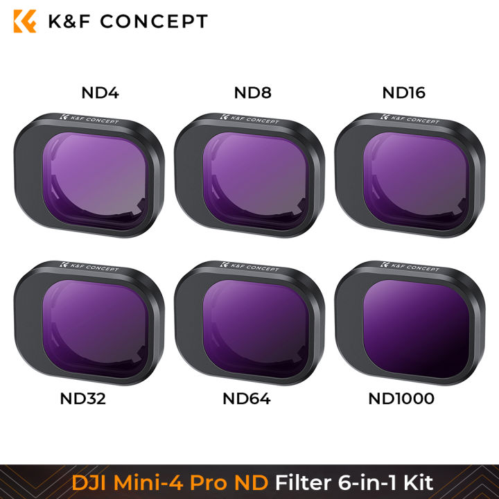 K&F CONCEPT DJI Mini-4 Pro Filter 6-in-1 Kit（ND4+ND8+ND16+ND32+ND64 ...