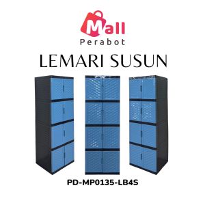 Mall Perabot | Lemari Fawsline Pakaian 4 Susun Plastik Persegi | Rak Baju Tingkat Jumbo Serbaguna Murah