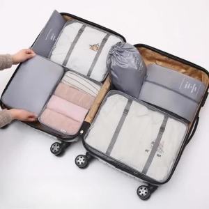 7Pcs/set Travel Luggage Storage Bags Toiletries Shoes Clothing Underwears Sorting Organizer Bag Set2026