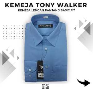 Kemeja pria TONY WALKER  polos reguler lengan panjang TERMURAH (BISA COD)