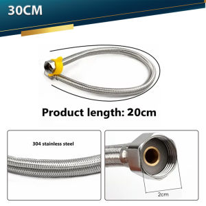 [20/60/100/150cm] Worthbuy Sinki Hos Air Sejuk Panas Hot Cold Water Hose SUS 304 Stainless Steel Braided Water Hose
