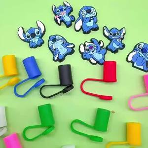 Cute Stitch Series Croc Charms PVC Soft rubber garden shoes DIY Decorative buckle shoe buckle set