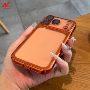 With Dust Plug Soft Plating TPU Case for iPhone 17 Pro Max 17Pro iPhone 12 13 14 15 16 Pro Max Transparent Shockproof New Cover