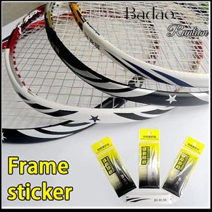 Badao สติกเกอร์ป้องกันไม้แบดมินตันมีแถบเต็มกรอบป้องกันการชนกันลวดป้องกันหัวแร็กเก็ต