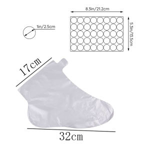100Pcs Disposable Plastic Foot Pedicure Covers Paraffin Bath Socks Feet Medicated Socks