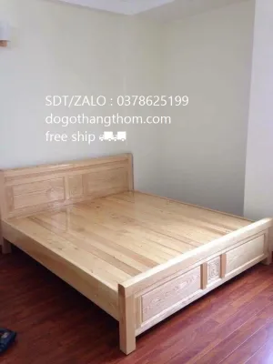 giường ngủ gỗ sồi phòng ngủ giá thật