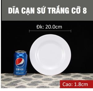 DĨA TRÒN CẠN SỨ TRẮNG – ĐỦ SIZE  (CỠ 6789)