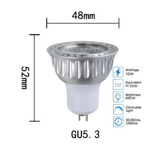 Dimmable 10W LED Spotlight Bulb COB Lamp GU53 MR16 E12 E27 B15 Aluminum Body 35000Hrs Lifespan 450 Lumens Super Bright Energy Saving Halogen Replace 12V 220V