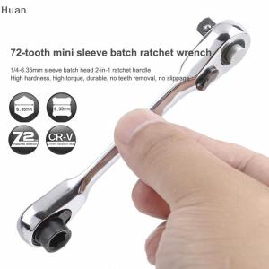 【Special price】Huan Mini Double Headed Ratchet Wrench 1 4 Inch Drive Socket Screwdriver Bit Driver Quick Release Ratchet Wrench Hand Tools