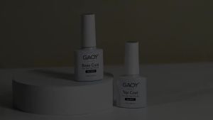 GAOY Gel Coat and Base Coat Set 2 Pcs 7.3ml Glassy Coat and No Wipe Foundation Combination for UV Light Gel