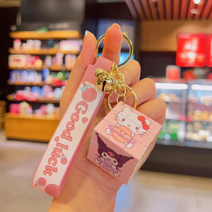 W10 Sanrio Rubik Cube Key Chain Puzzle Decompression Small Ornament Cartoon Santrio Melody Creative Pendant School Bag Accesories Stationary