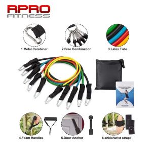 Alat Yoga Tali Stretching Pilates Tube Yoga Fitness 11 Set Alat Yoga