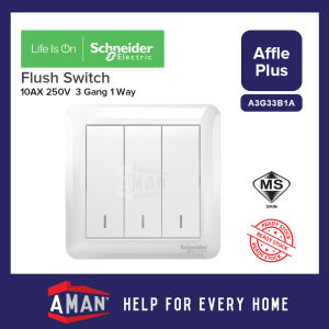 Schneider Affle Plus 1G 2G 3G 4G 20A DOUBLE POLE Switches 13A Socket