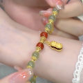 🔥Orfila Creative Lucky Peanut Bracelet Chinese-style Vintage Hetian Jade Beaded Bracelet For Women. 