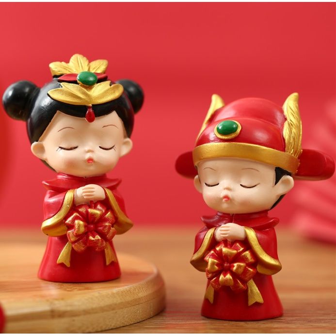 Bride and Groom Birthday cake decoration Chinese wedding theme cake