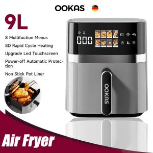 OOKAS Air Fryer 7L Visual Glass Digital Touch Screen eless Fully Automatic Non Stick Pan