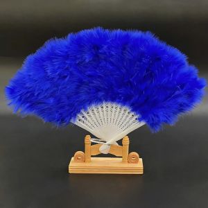NEXTYOO Làm thủ công Quạt tay trắng 3824cm Quà tặng thủ công Quạt lông gấp cho phụ nữ Chất lượng cao Nhiều màu sắc Quạt Hanfu phong cách Trung Quốc Trang trí nhà cửa