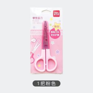 DELI Scissors 得力剪刀 Gunting Kraf Tangan Pelajar Sekolah Selamat Stationery Student School Kids Safe Cover