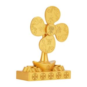 Golden Rotating Windmill Metal Sculpture Ornament Fengshuis Decors For Living Room Desk Office Shelf Decorative Gift