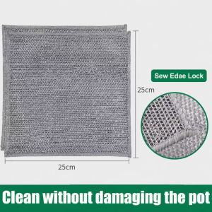 5PCS 25x25cm Silver Wire Cleaning Cloth Kitchen Dish Washing Scrub Cloth Reusable Pot Pan Cleaning Towel Household Use