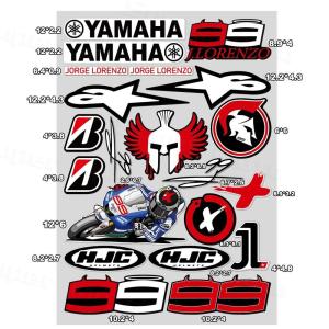 Reflective Motorcycle Racing Team Rider Number 99 Jorge Lorenzo Helmet Sticker Fuel Tank Side Strip Fender Decoration Watertight PVC Decals