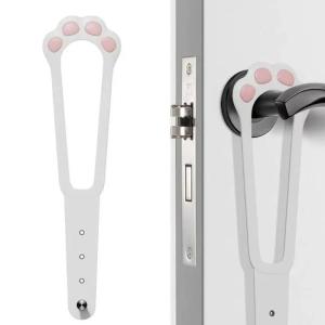 4ชิ้นที่ยึดประตูแมวกลอนปรับประตูสุนัขได้ล็อคประตูยืดหยุ่นสายสลักยืดหยุ่นช่วยให้สุนัขไม่ต้องใส่ประตูสัตว์เลี้ยง