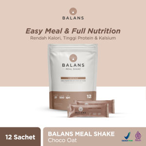 Balans Meal Shake Choco Oat Susu Protein Tinggi Kalsium Rendah Kalori Penambah Massa Otot Minuman Pendamping Gym