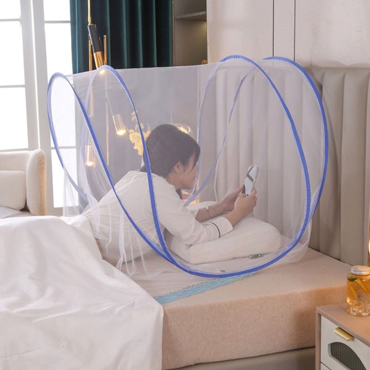 DEQIX Anti Mosquito Travel Mosquito Net Adjustable Portable Mesh Sleeping Net Convenient Single Folding Mosquito Net Sleeping