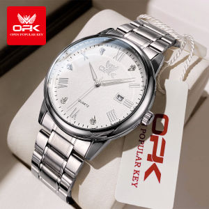 OPK Watch Men Original Waterproof Brand Casual Fashion Watches Stainless Steel Strap Luminous Calendar Quartz Jam Tanggan Lelaki