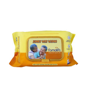 Khăn ướt Famolife 100 tờ không mùi mềm mịn dưỡng ẩm vệ sinh cho người lớn