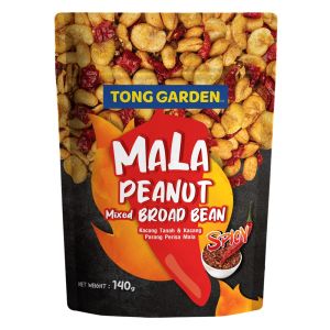Tong Garden Mala Peanut Mixed Broad Beans 140g (Bundle of 2 packets)