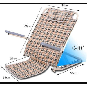 พนักพิงผู้ป่วย พนักพิงหลัง ไม่ขึ้นสนิม สีไม่ลอก มีที่พักแขนปรับได้6ระดับ พนักพิงหลัง สำหรับผู้ป่วยติดเตียง เก้าอี้เบาะปรับเบาะพนักพิง เตียงนอนลำลองพับซ้อนบนเตียง พนักพิงเก้าอี้ 60 ซม. ปรับได้ 7 ระดับ เกาอี้พนักพิงปรับได้