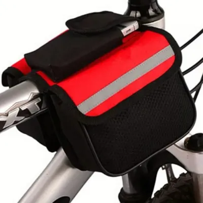 Tas 2 in 1 Sepeda Frame Kantong Simple Kanvas Jaring Import Impot K9